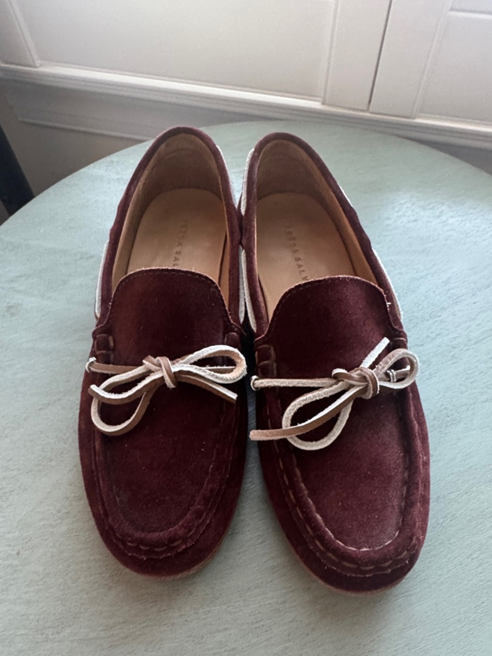 Freda Salvador lightly worn Burgundy Suede boat shoes